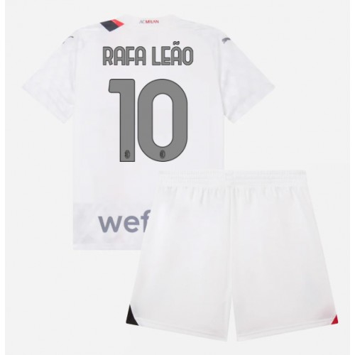 Fotballdrakt Barn AC Milan Rafael Leao #10 Bortedraktsett 2023-24 Kortermet (+ Korte bukser)